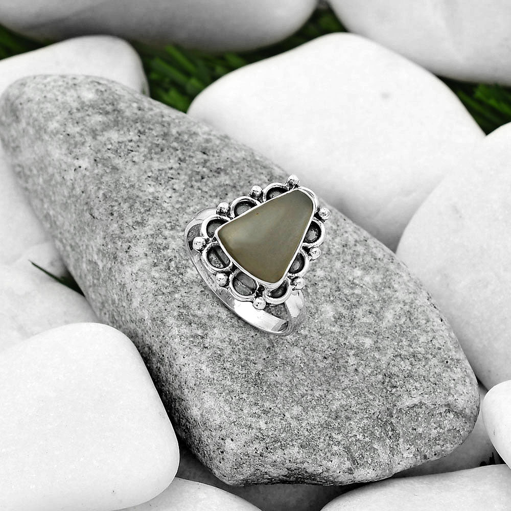 Natural Gray Moonstone Ring size-8 R-1092 SDR163366