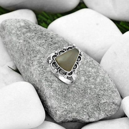 Natural Gray Moonstone Ring size-8 R-1092 SDR163366