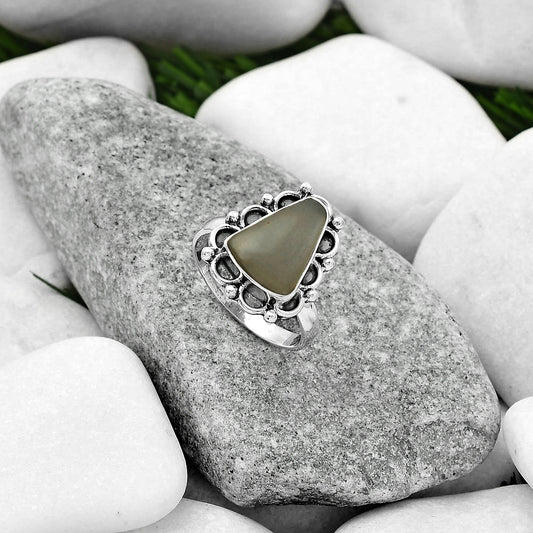 Natural Gray Moonstone Ring size-8 R-1092 SDR163366