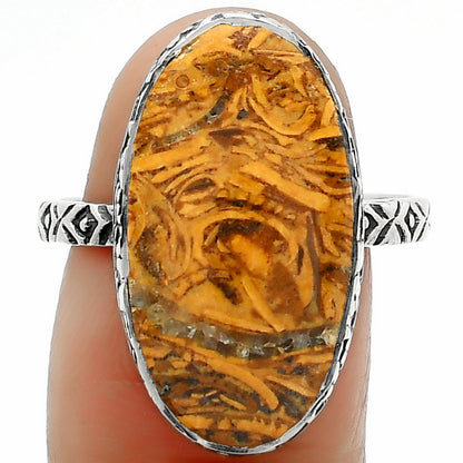 Natural Coquina Fossil Jasper India Ring size-9 R-1191 SDR163559