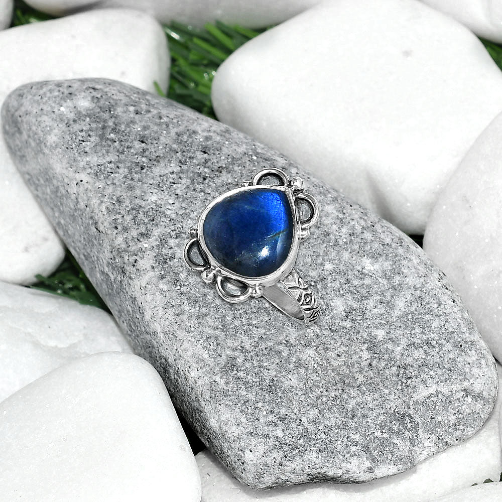Blue Fire Labradorite - Madagascar Ring size-8 R-1103 SDR163644