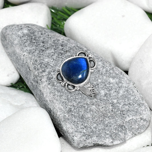 Blue Fire Labradorite - Madagascar Ring size-8 R-1103 SDR163644