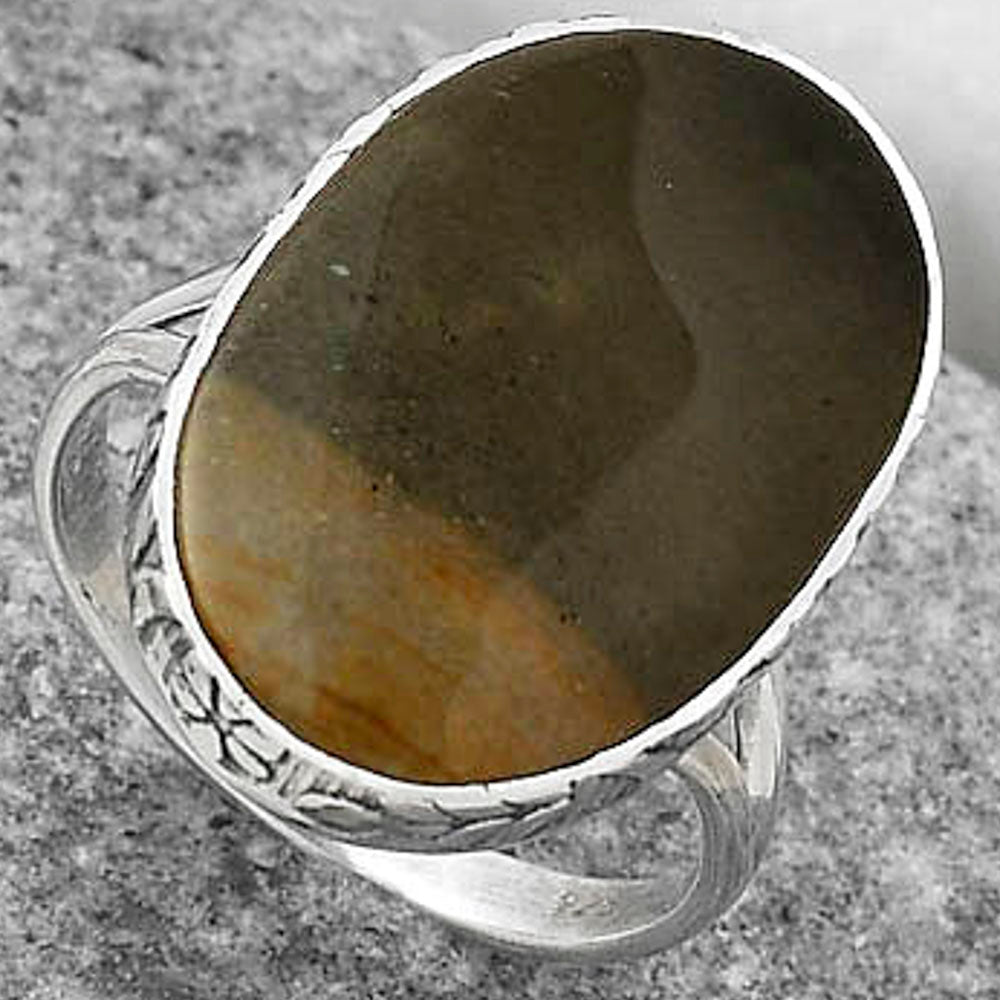 Natural Polygram Jasper Ring size-8 R-1191 SDR163939