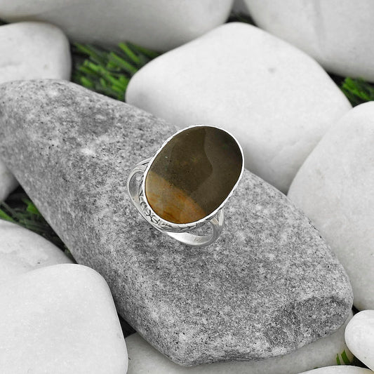 Natural Polygram Jasper Ring size-8 R-1191 SDR163939