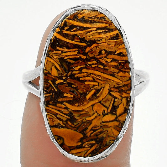 Natural Coquina Fossil Jasper India Ring size-8 R-1191 SDR163965