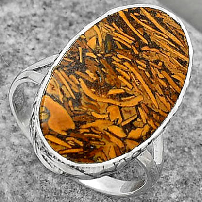 Natural Coquina Fossil Jasper India Ring size-8 R-1191 SDR163965