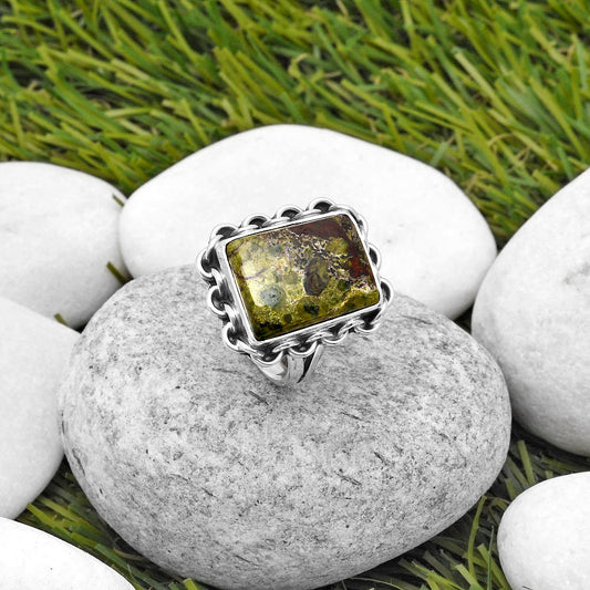 Dragon Blood Stone - South Africa Ring size-7 R-1093 SDR164059