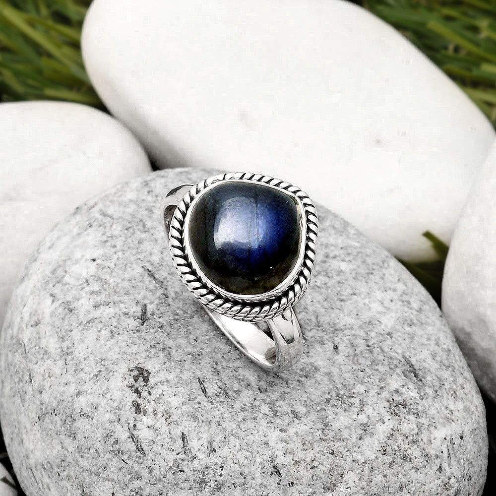 Blue Fire Labradorite - Madagascar Ring size-7 R-1009 SDR164177