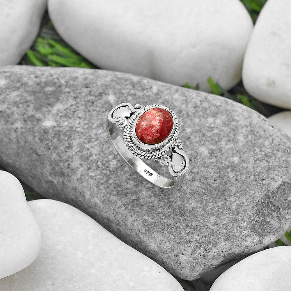 Natural Pink Thulite - Norway Ring size-8 R-1345 SDR164428