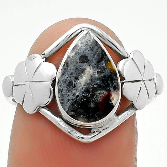 Natural Indian Blanket Jasper Ring size-8.5 R-1497 SDR164462