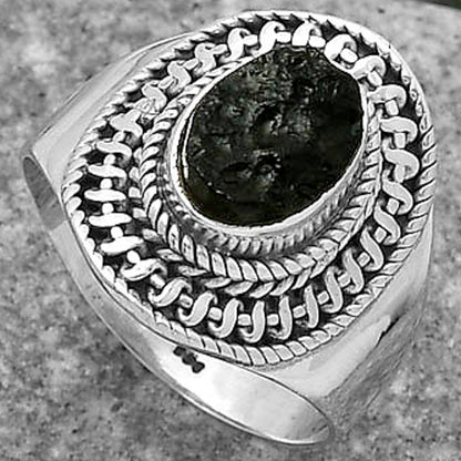 Natural Tektite Rough - Greek Ring size-8 R-1279 SDR164541