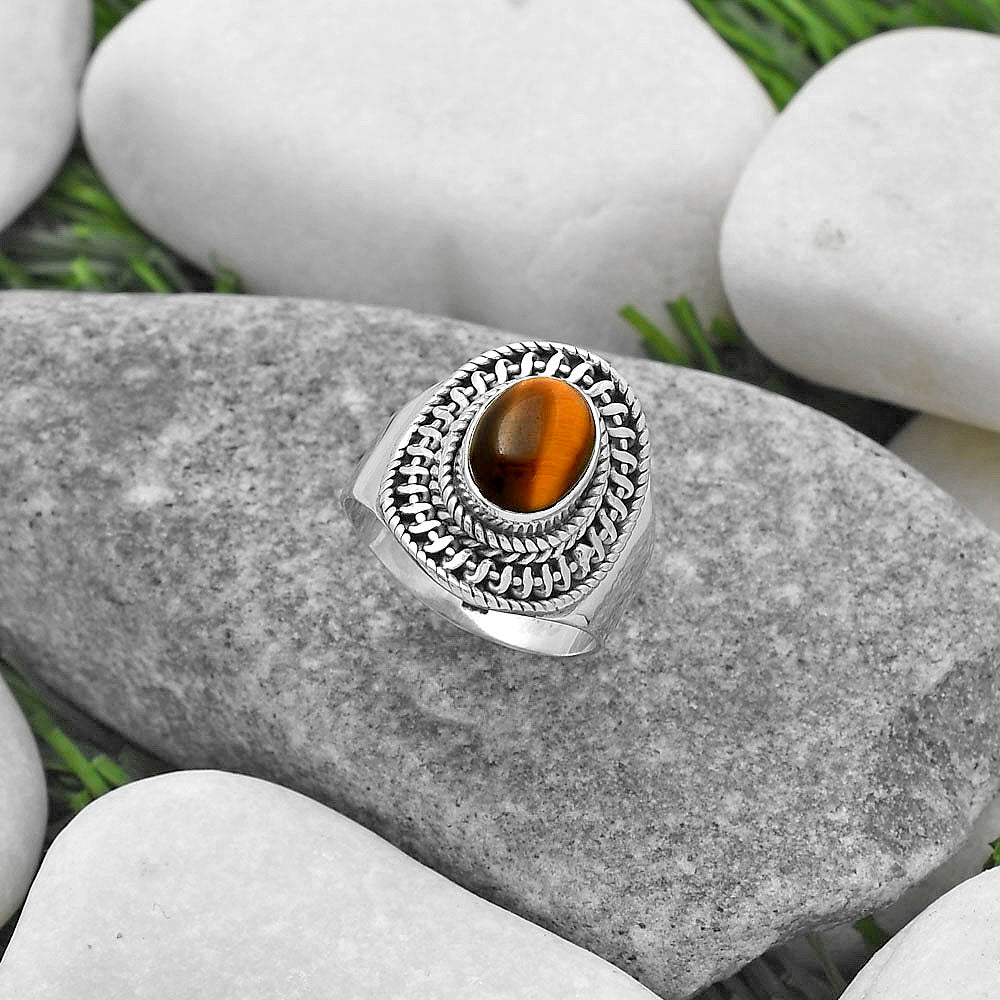 Natural Tiger Eye - Africa Ring size-7 R-1279 SDR164545