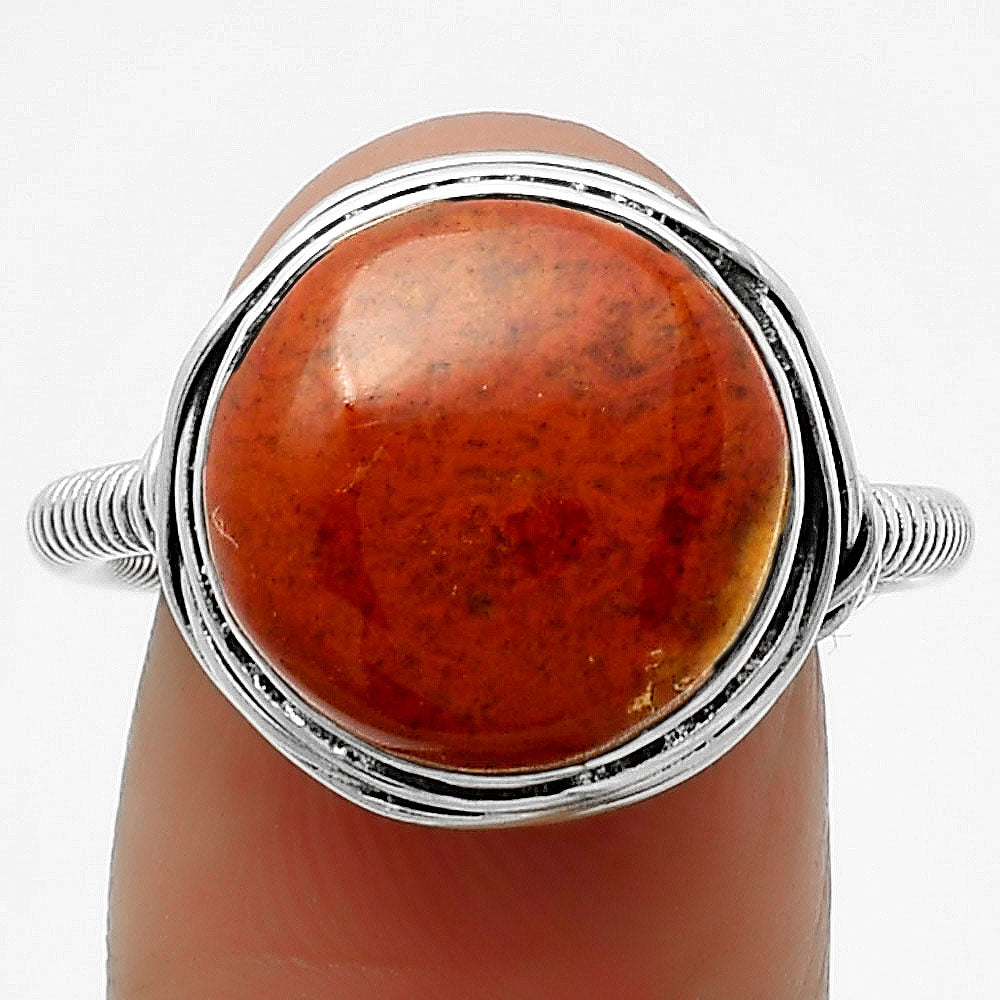 Natural Red Moss Agate Ring size-8 R-1415 SDR164730