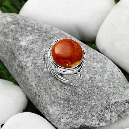 Natural Red Moss Agate Ring size-8 R-1415 SDR164730