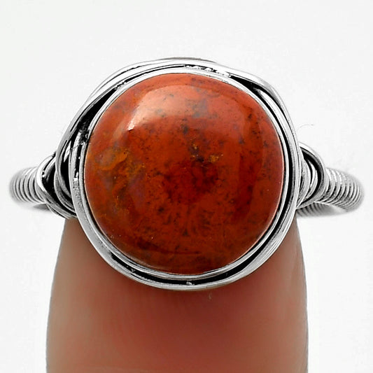 Natural Red Moss Agate Ring size-9 R-1415 SDR164741