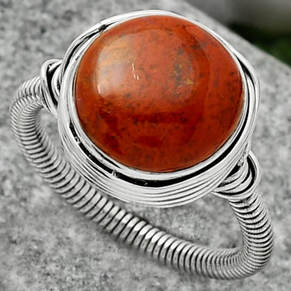 Natural Red Moss Agate Ring size-9 R-1415 SDR164741