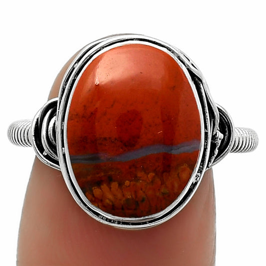 Natural Red Moss Agate Ring size-7 R-1415 SDR164744
