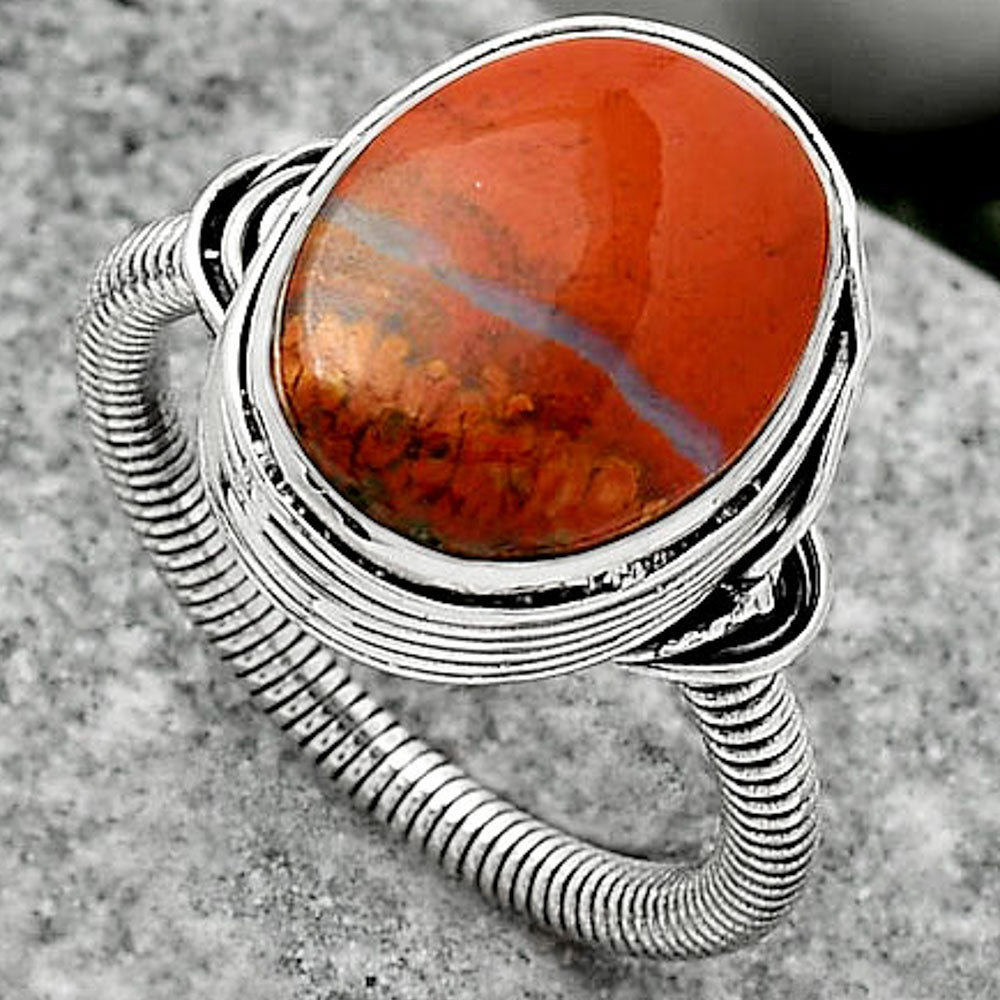 Natural Red Moss Agate Ring size-7 R-1415 SDR164744