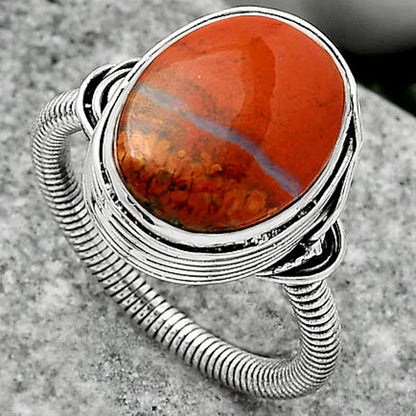 Natural Red Moss Agate Ring size-7 R-1415 SDR164744