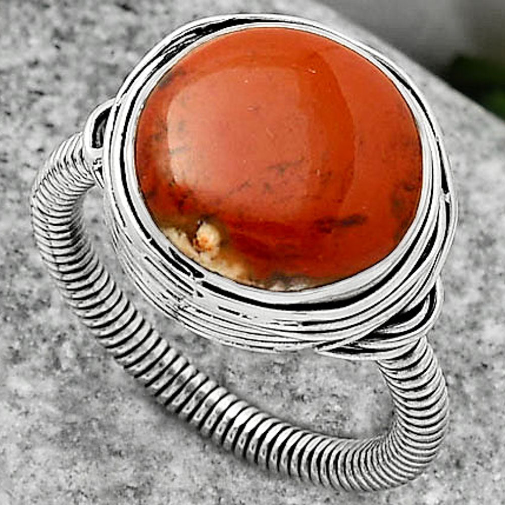 Natural Red Moss Agate Ring size-7 R-1415 SDR164752