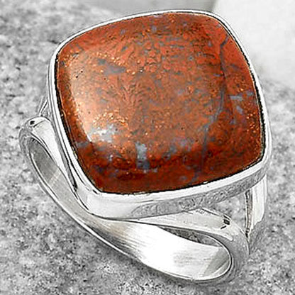Natural Red Moss Agate Ring size-8 R-1002 SDR165046