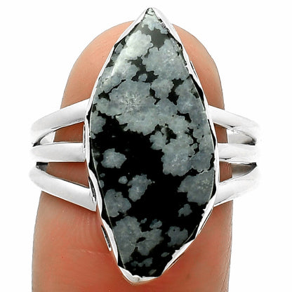 Natural Snow Flake Obsidian Ring size-8 R-1428 SDR165096