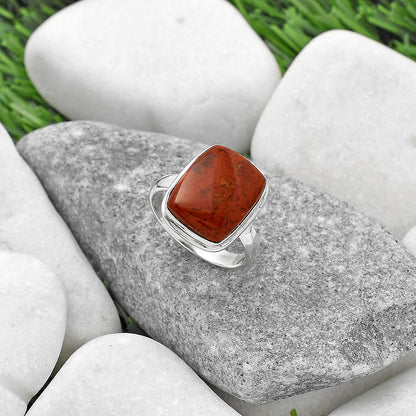 Natural Red Moss Agate Ring size-7.5 R-1156 SDR165235