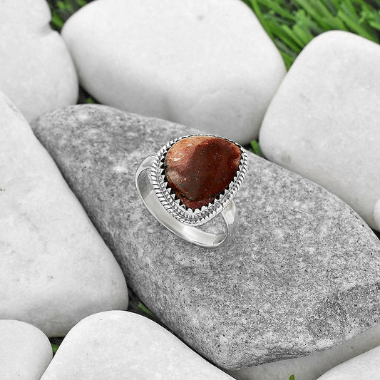 Natural Indian Blanket Jasper Ring size-9 R-1474 SDR165387