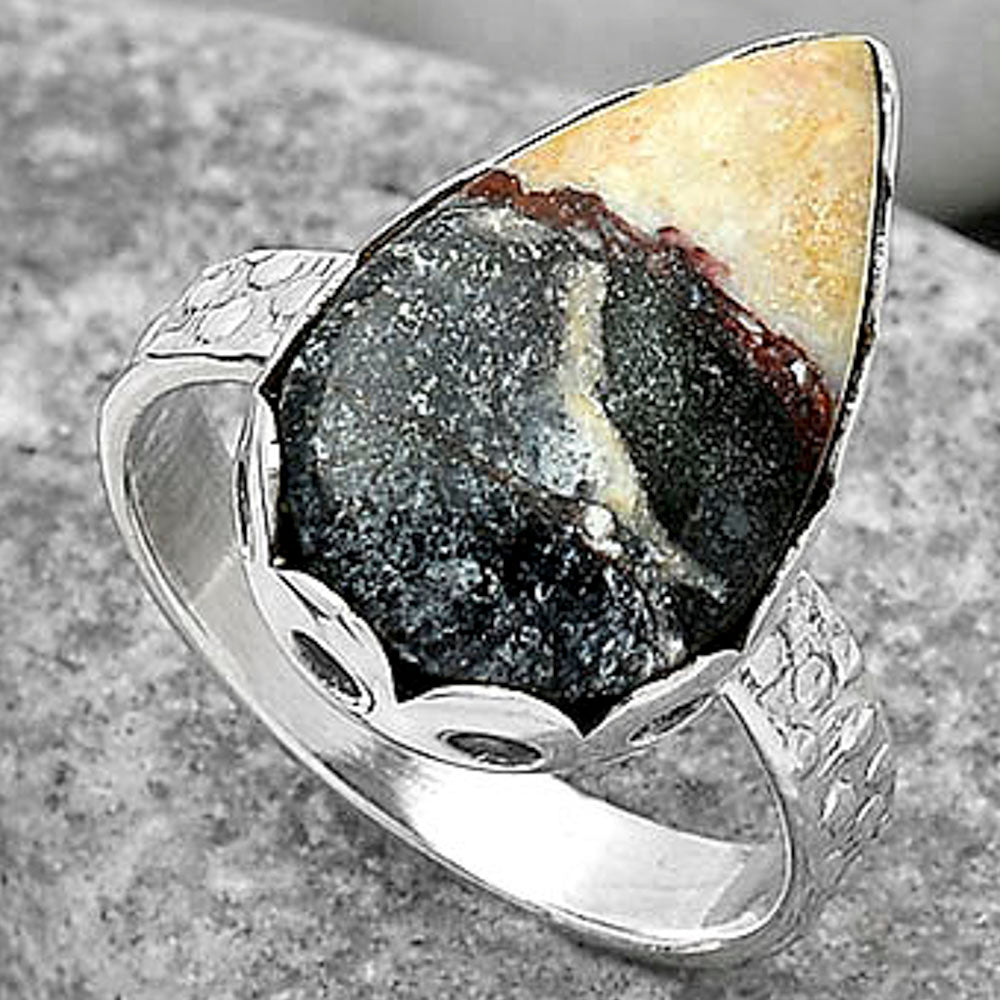 Natural Indian Blanket Jasper Ring size-8 R-1428 SDR165409