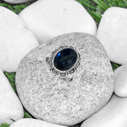 Blue Fire Labradorite - Madagascar Ring size-7.5 R-1092 SDR165554