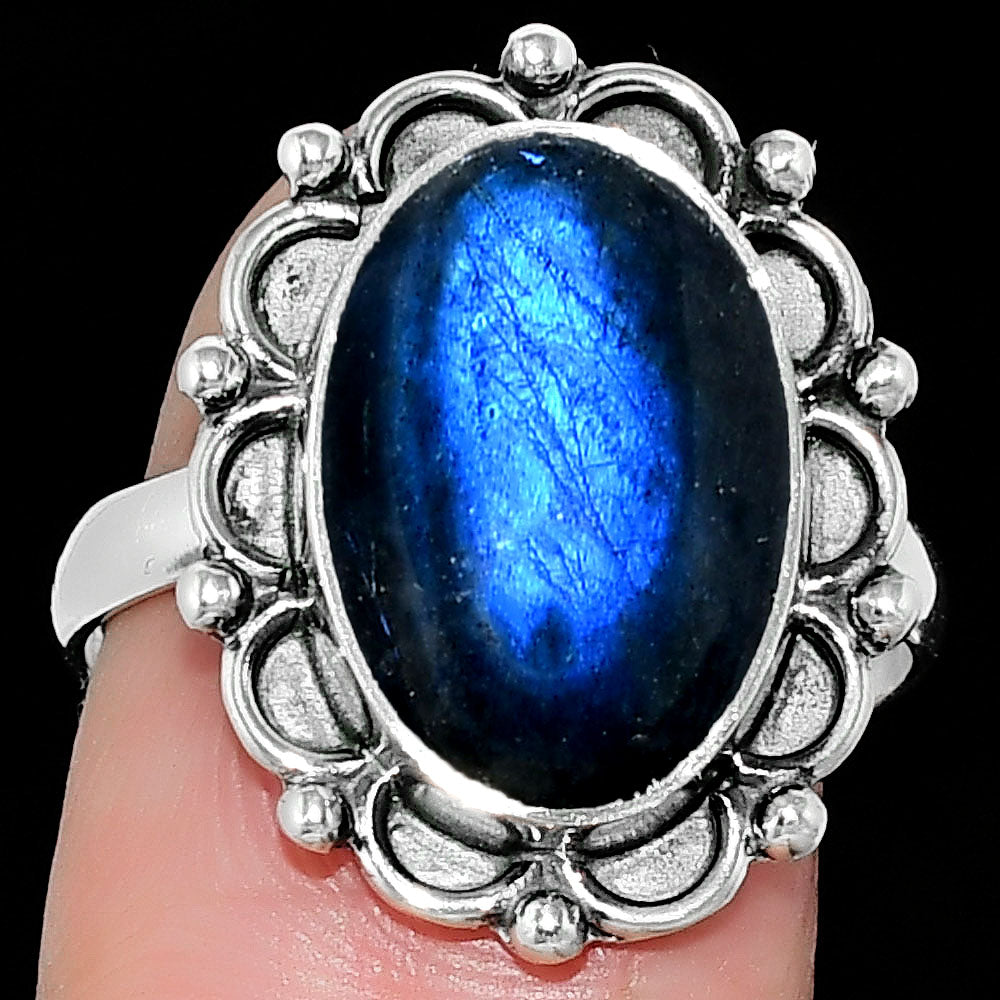 Blue Fire Labradorite - Madagascar Ring size-8.5 R-1092 SDR165555