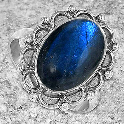 Blue Fire Labradorite - Madagascar Ring size-8.5 R-1092 SDR165555
