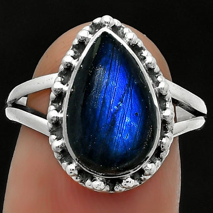 Blue Fire Labradorite - Madagascar Ring size-7.5 R-1096 SDR166023
