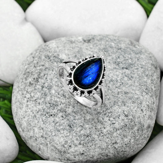 Blue Fire Labradorite - Madagascar Ring size-7.5 R-1096 SDR166023