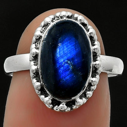 Blue Fire Labradorite - Madagascar Ring size-7.5 R-1096 SDR166028