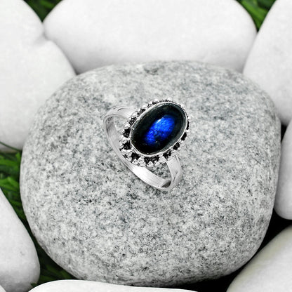 Blue Fire Labradorite - Madagascar Ring size-7.5 R-1096 SDR166028