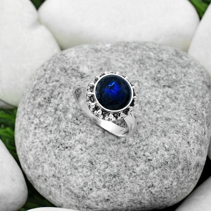 Blue Fire Labradorite - Madagascar Ring size-7 R-1096 SDR166033