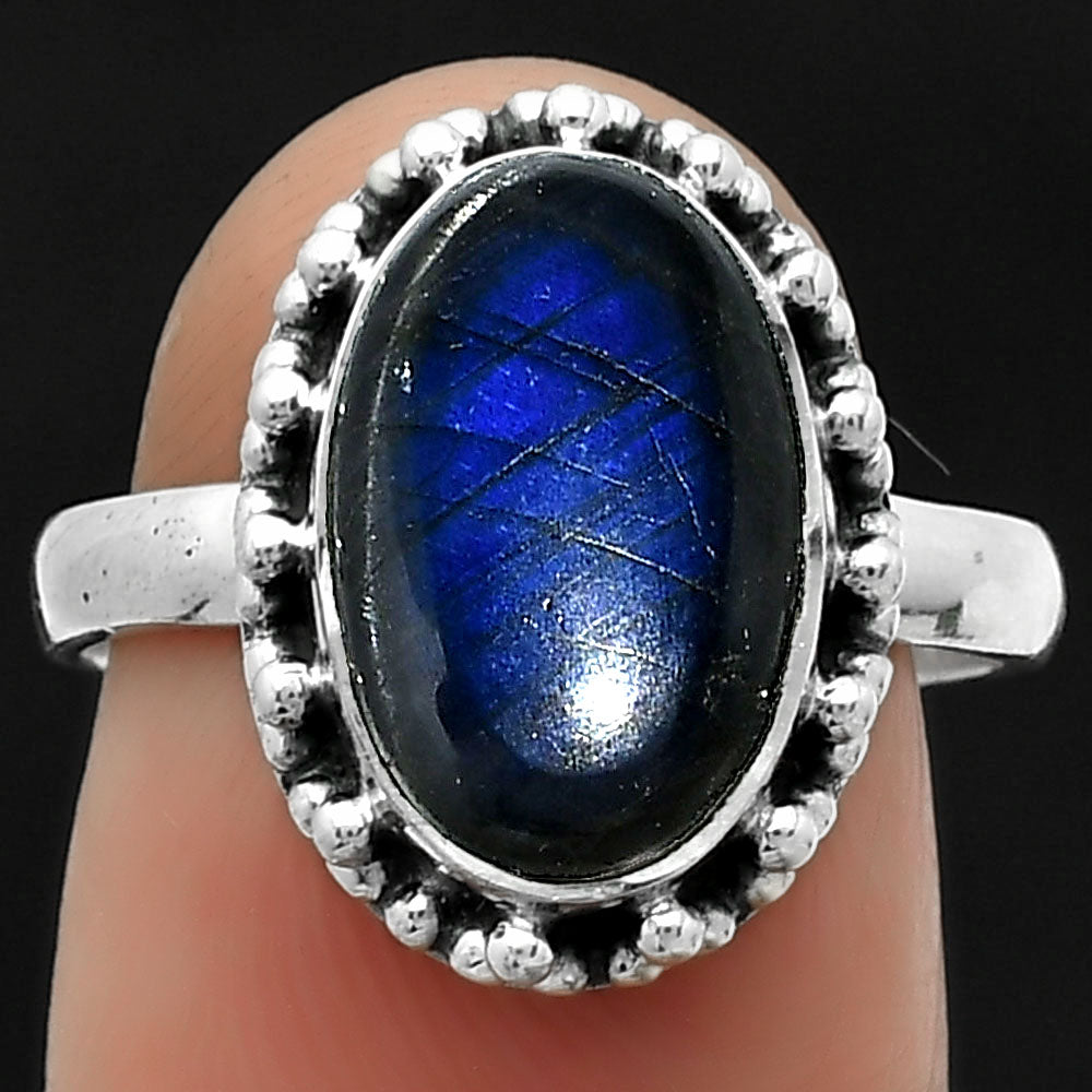 Blue Fire Labradorite - Madagascar Ring size-7.5 R-1096 SDR166082