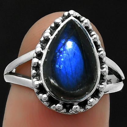 Blue Fire Labradorite - Madagascar Ring size-7 R-1096 SDR166088