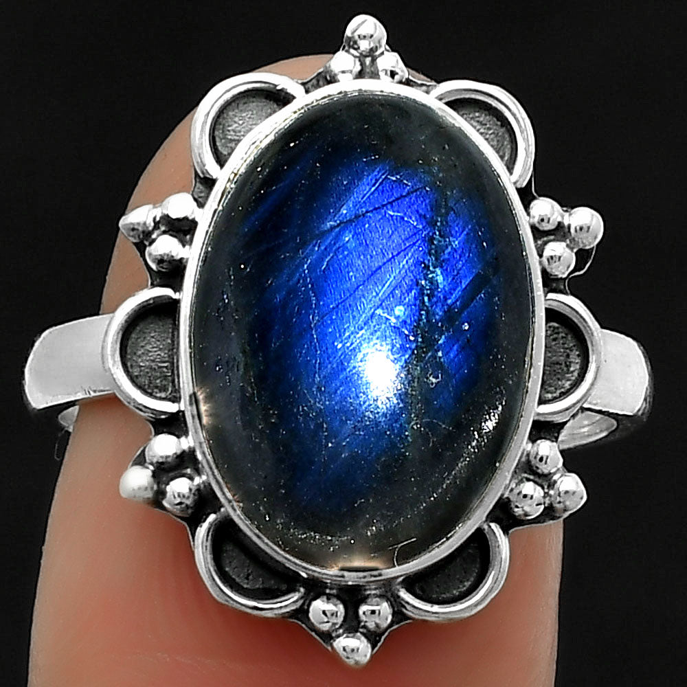 Blue Fire Labradorite - Madagascar Ring size-8.5 R-1092 SDR166120