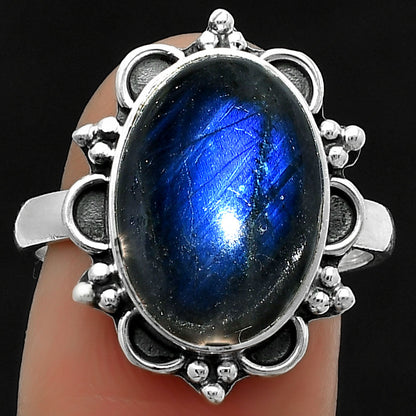 Blue Fire Labradorite - Madagascar Ring size-8.5 R-1092 SDR166120