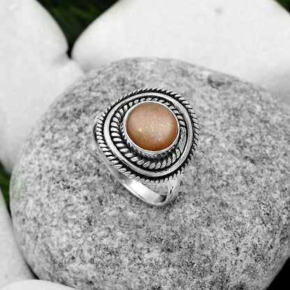 Natural Sunstone - Namibia Ring size-7 R-1097 SDR166187