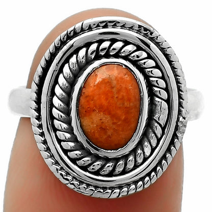 Natural Red Sponge Coral Ring size-7 R-1097 SDR166206