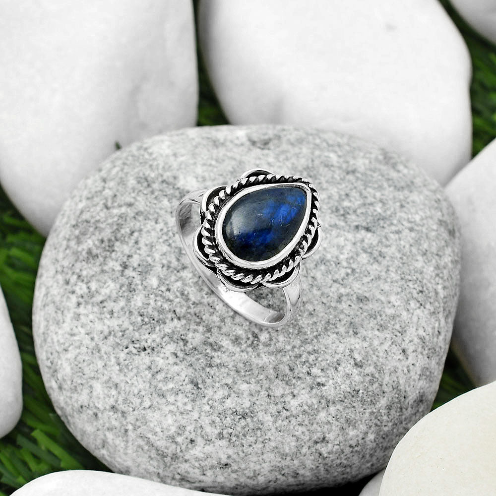 Blue Fire Labradorite - Madagascar Ring size-7.5 R-1101 SDR166669