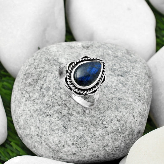 Blue Fire Labradorite - Madagascar Ring size-7.5 R-1101 SDR166669