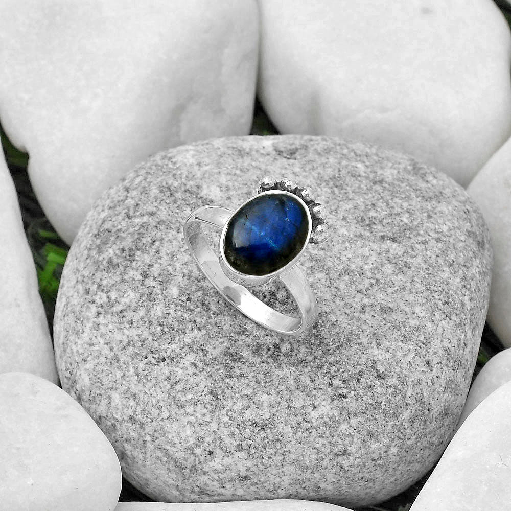 Blue Fire Labradorite - Madagascar Ring size-7 R-1222 SDR166830