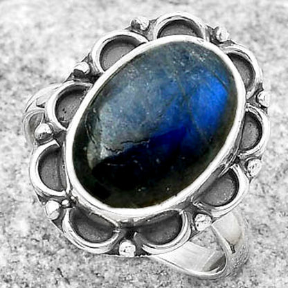 Blue Fire Labradorite - Madagascar Ring size-8 R-1092 SDR166856
