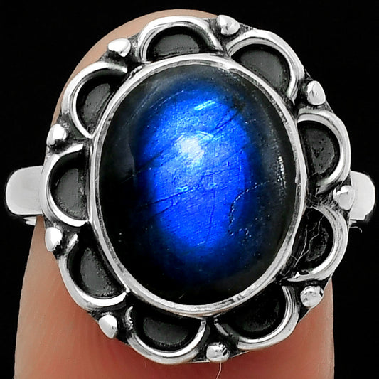Blue Fire Labradorite - Madagascar Ring size-8 R-1092 SDR166857
