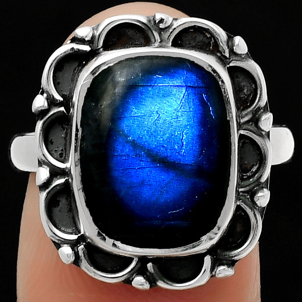 Blue Fire Labradorite - Madagascar Ring size-8 R-1092 SDR166860