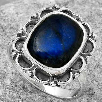 Blue Fire Labradorite - Madagascar Ring size-8 R-1092 SDR166860